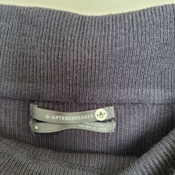 Anthropologie Ribbed Knit Skirt Sporty Midi Sleek Loungewear Ribknit Gray Medium - Picture 11 of 12